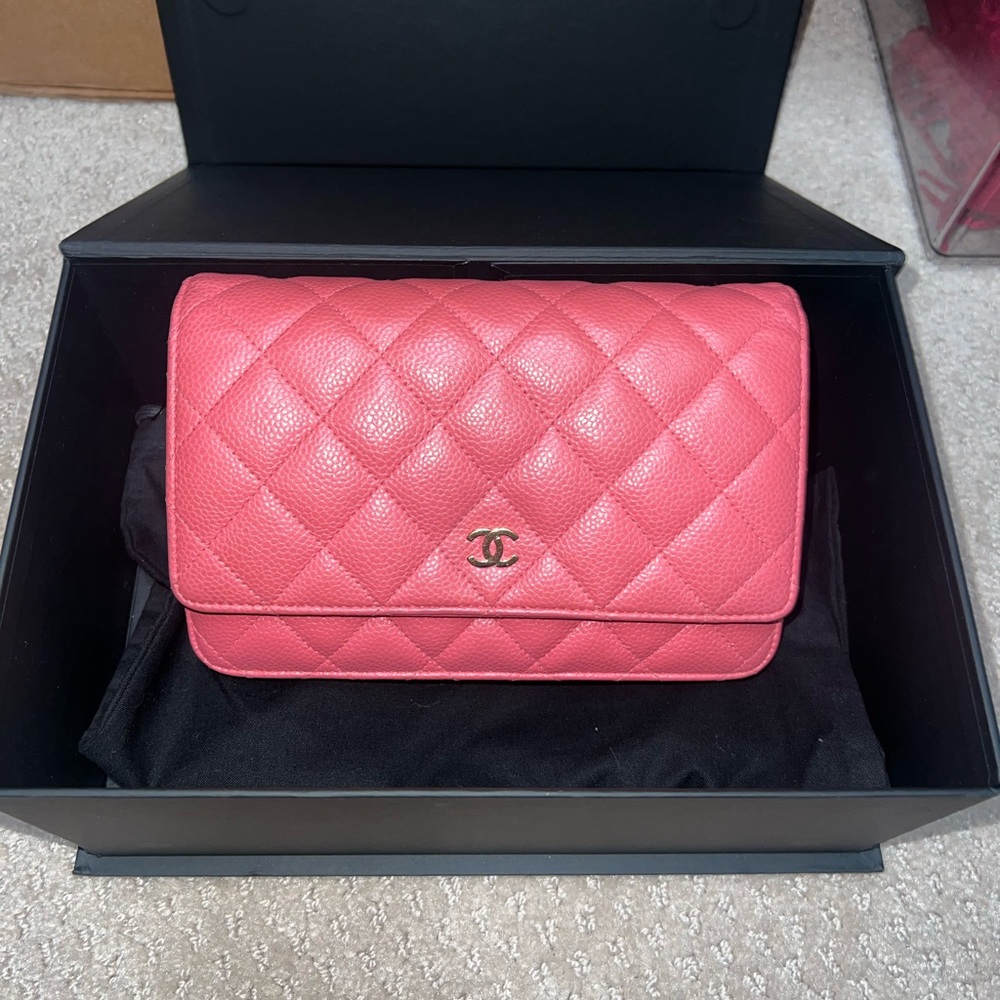 SOLD Pink Chanel Classic WOC Wallet on a Chain